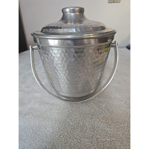 Vintage hammered aluminum ice bucket Made in Italy - Picture 1 of 12